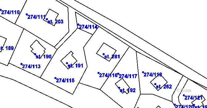 Parcela st. 281 v KÚ Skalka u Chebu, Katastrální mapa