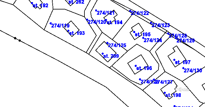 Parcela st. 299 v KÚ Skalka u Chebu, Katastrální mapa