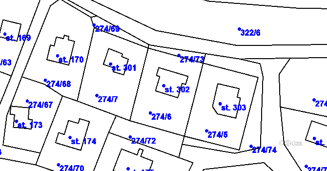 Parcela st. 302 v KÚ Skalka u Chebu, Katastrální mapa