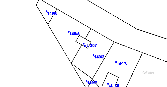 Parcela st. 307 v KÚ Skalka u Chebu, Katastrální mapa