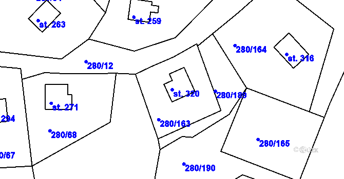 Parcela st. 320 v KÚ Skalka u Chebu, Katastrální mapa
