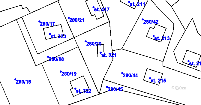 Parcela st. 321 v KÚ Skalka u Chebu, Katastrální mapa