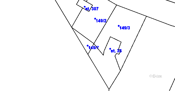 Parcela st. 149/7 v KÚ Skalka u Chebu, Katastrální mapa