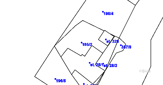 Parcela st. 195/2 v KÚ Skalka u Chebu, Katastrální mapa