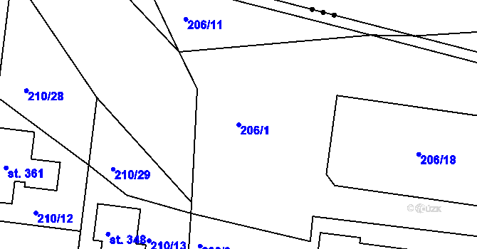 Parcela st. 206/1 v KÚ Skalka u Chebu, Katastrální mapa