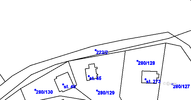 Parcela st. 222/2 v KÚ Skalka u Chebu, Katastrální mapa