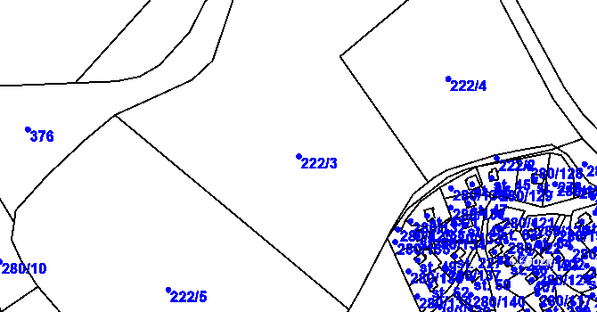 Parcela st. 222/3 v KÚ Skalka u Chebu, Katastrální mapa