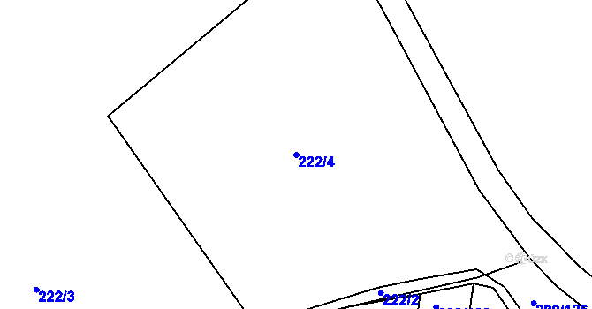 Parcela st. 222/4 v KÚ Skalka u Chebu, Katastrální mapa