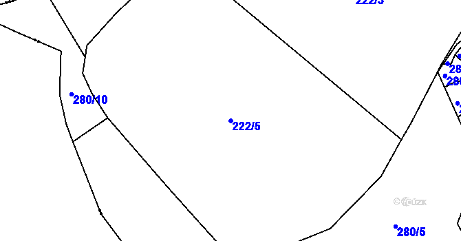 Parcela st. 222/5 v KÚ Skalka u Chebu, Katastrální mapa