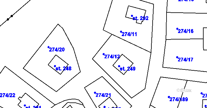 Parcela st. 274/12 v KÚ Skalka u Chebu, Katastrální mapa