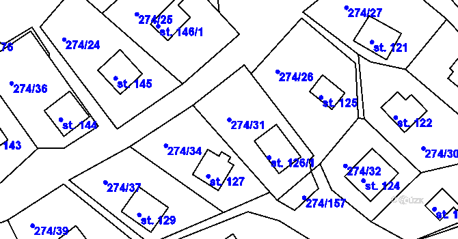 Parcela st. 274/31 v KÚ Skalka u Chebu, Katastrální mapa
