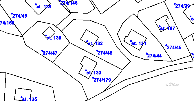 Parcela st. 274/48 v KÚ Skalka u Chebu, Katastrální mapa