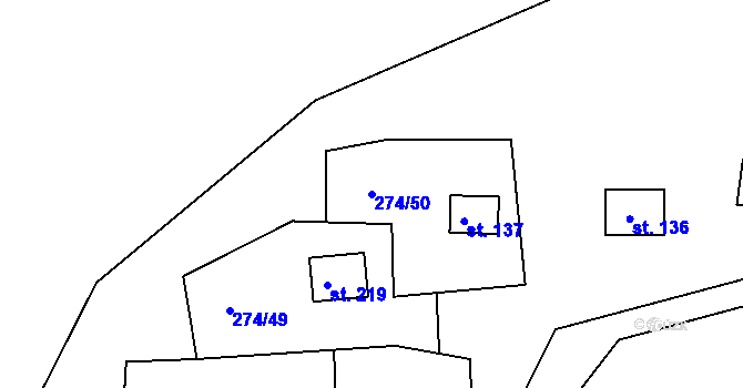 Parcela st. 274/50 v KÚ Skalka u Chebu, Katastrální mapa