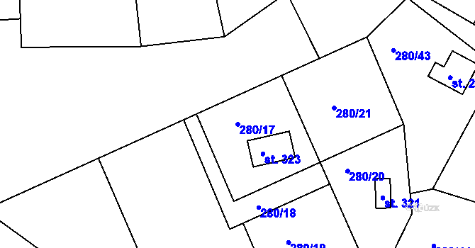 Parcela st. 280/17 v KÚ Skalka u Chebu, Katastrální mapa