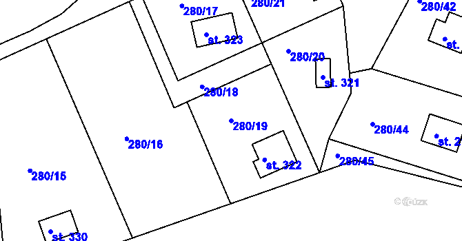 Parcela st. 280/19 v KÚ Skalka u Chebu, Katastrální mapa