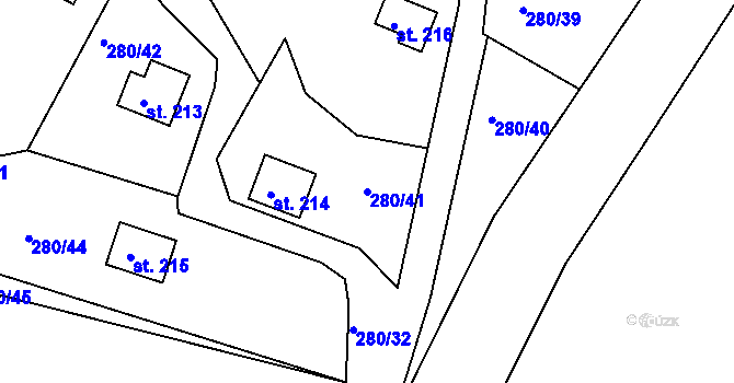 Parcela st. 280/41 v KÚ Skalka u Chebu, Katastrální mapa