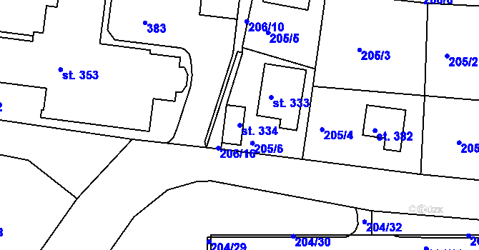 Parcela st. 334 v KÚ Skalka u Chebu, Katastrální mapa