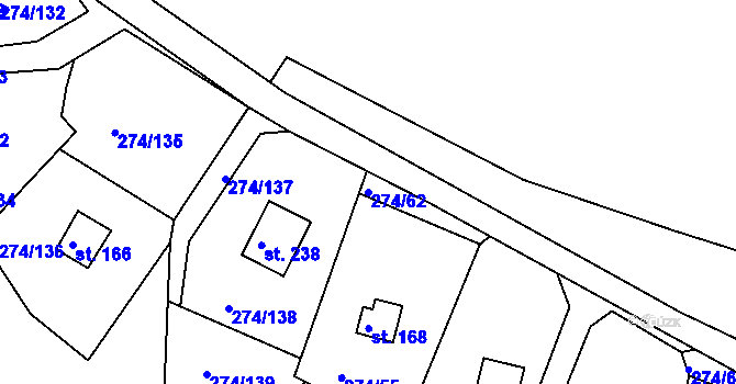 Parcela st. 274/62 v KÚ Skalka u Chebu, Katastrální mapa