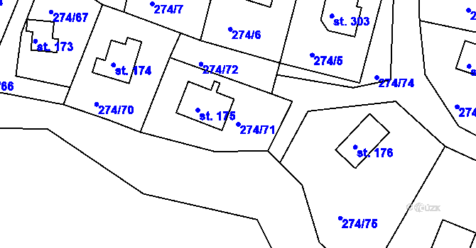 Parcela st. 274/71 v KÚ Skalka u Chebu, Katastrální mapa