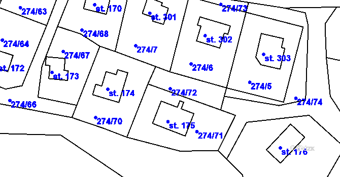 Parcela st. 274/72 v KÚ Skalka u Chebu, Katastrální mapa