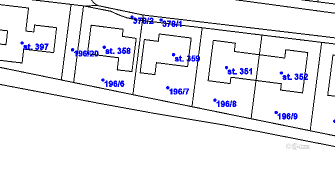 Parcela st. 196/7 v KÚ Skalka u Chebu, Katastrální mapa