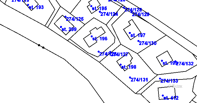 Parcela st. 274/126 v KÚ Skalka u Chebu, Katastrální mapa