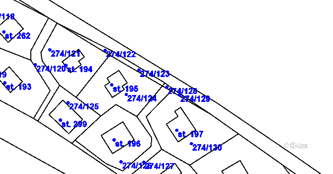 Parcela st. 274/128 v KÚ Skalka u Chebu, Katastrální mapa