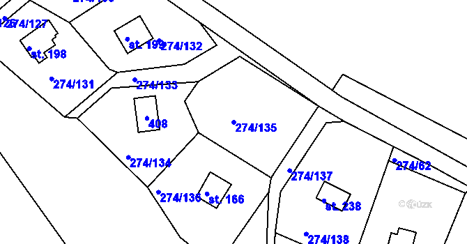 Parcela st. 274/135 v KÚ Skalka u Chebu, Katastrální mapa