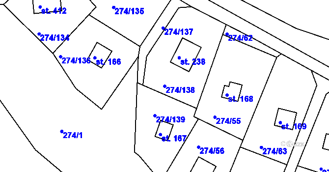 Parcela st. 274/138 v KÚ Skalka u Chebu, Katastrální mapa