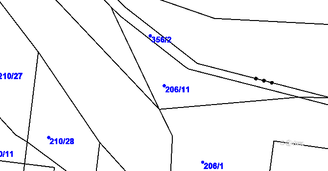 Parcela st. 206/11 v KÚ Skalka u Chebu, Katastrální mapa
