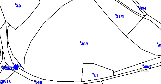 Parcela st. 40/1 v KÚ Skalka u Chebu, Katastrální mapa