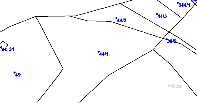 Parcela st. 44/1 v KÚ Skalka u Chebu, Katastrální mapa