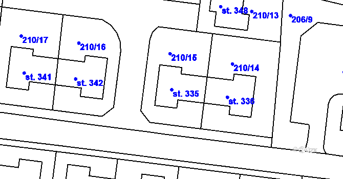 Parcela st. 335 v KÚ Skalka u Chebu, Katastrální mapa