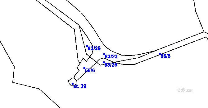 Parcela st. 83/23 v KÚ Skalka u Chebu, Katastrální mapa