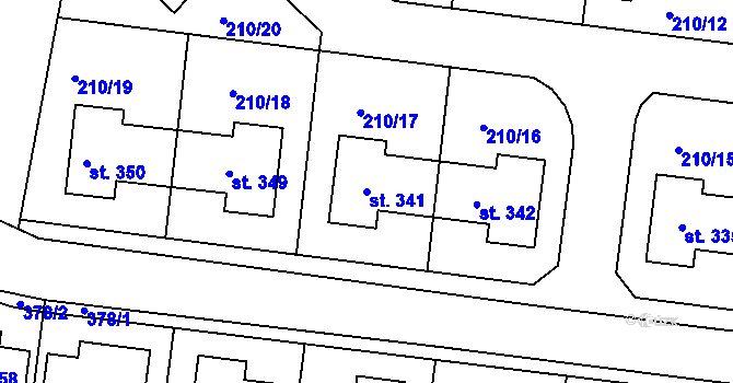 Parcela st. 341 v KÚ Skalka u Chebu, Katastrální mapa