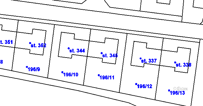 Parcela st. 345 v KÚ Skalka u Chebu, Katastrální mapa
