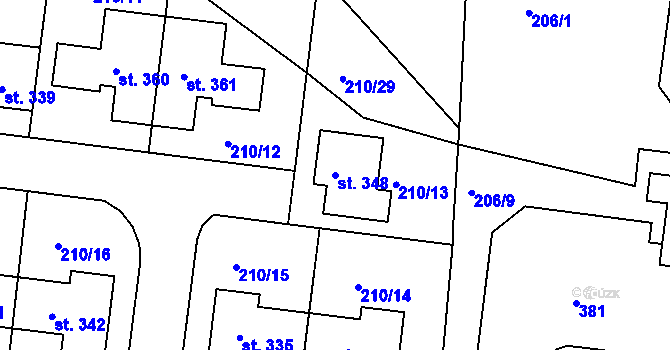 Parcela st. 348 v KÚ Skalka u Chebu, Katastrální mapa