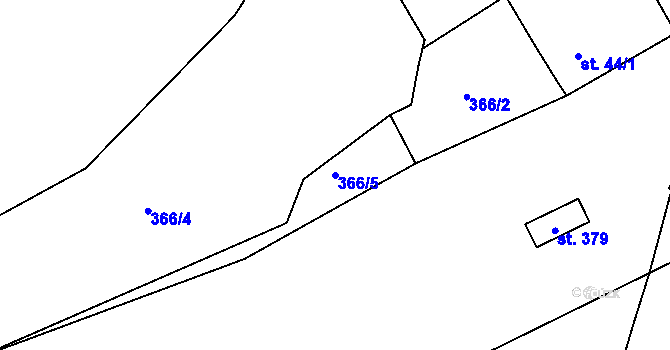 Parcela st. 366/5 v KÚ Skalka u Chebu, Katastrální mapa