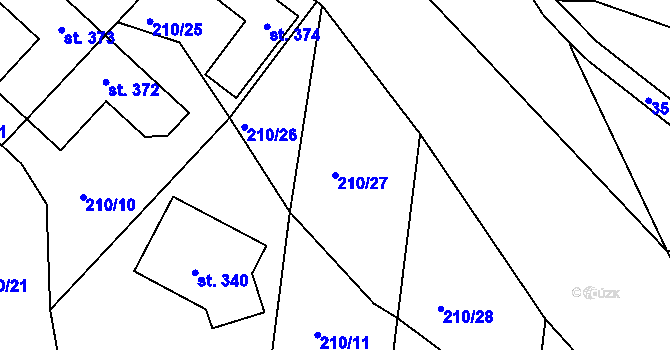 Parcela st. 210/27 v KÚ Skalka u Chebu, Katastrální mapa