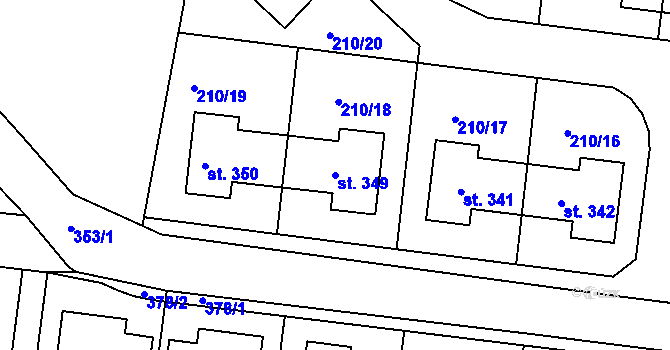 Parcela st. 349 v KÚ Skalka u Chebu, Katastrální mapa