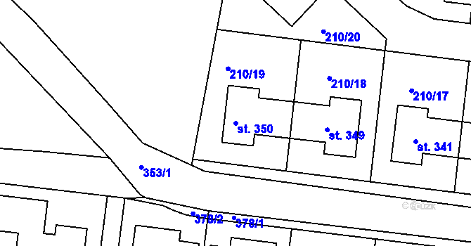 Parcela st. 350 v KÚ Skalka u Chebu, Katastrální mapa
