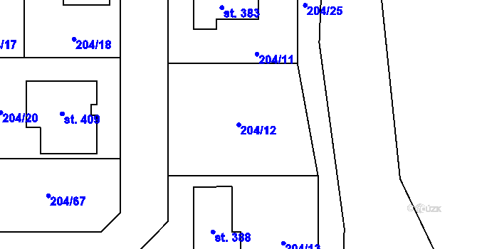 Parcela st. 204/12 v KÚ Skalka u Chebu, Katastrální mapa