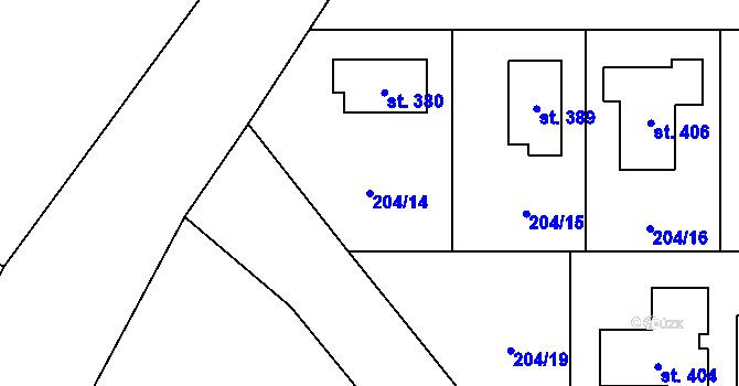 Parcela st. 204/14 v KÚ Skalka u Chebu, Katastrální mapa