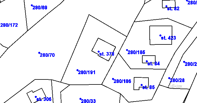 Parcela st. 378 v KÚ Skalka u Chebu, Katastrální mapa