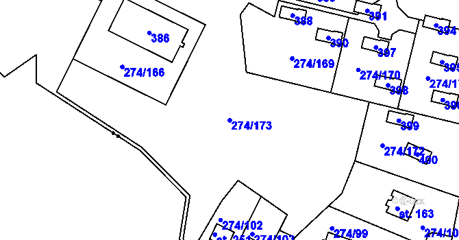 Parcela st. 274/173 v KÚ Skalka u Chebu, Katastrální mapa