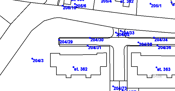 Parcela st. 204/31 v KÚ Skalka u Chebu, Katastrální mapa