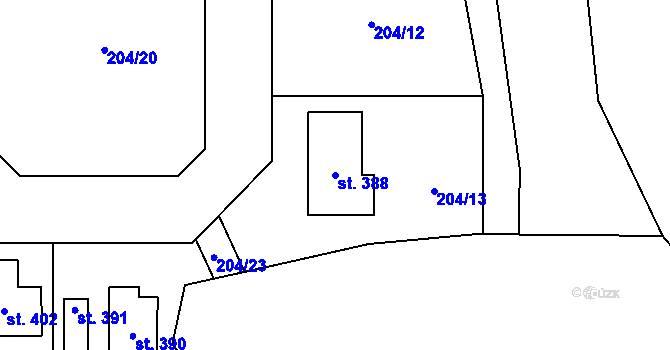 Parcela st. 388 v KÚ Skalka u Chebu, Katastrální mapa