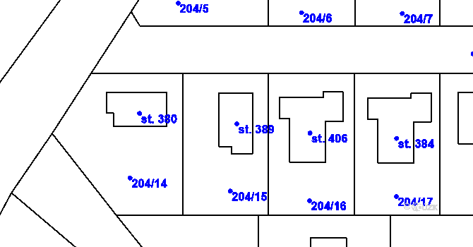 Parcela st. 389 v KÚ Skalka u Chebu, Katastrální mapa