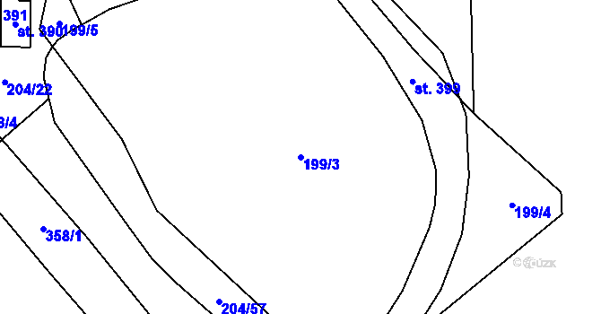 Parcela st. 199/3 v KÚ Skalka u Chebu, Katastrální mapa