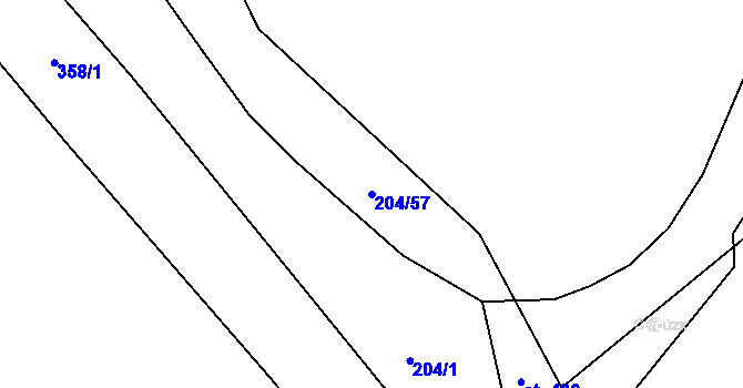 Parcela st. 204/57 v KÚ Skalka u Chebu, Katastrální mapa